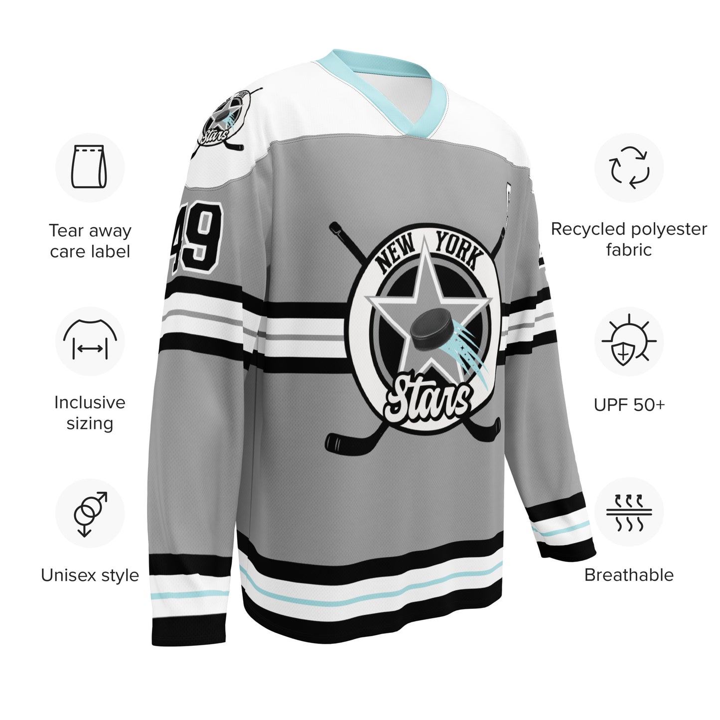 Blackwood #49 New York Stars Recycled Hockey Jersey